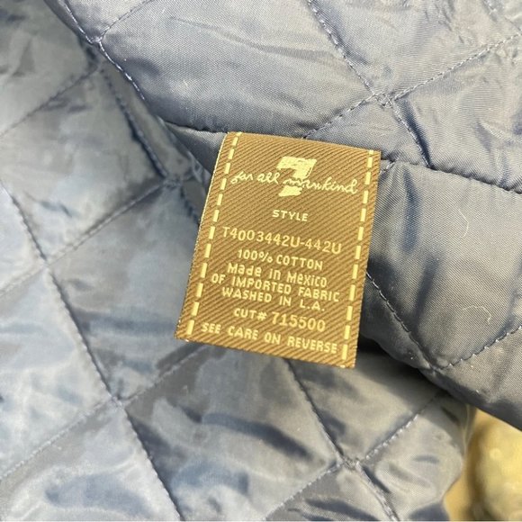 7 For All Mankind Navy Blue Insulated Jacket M Full Zip - Picture 9 of 11